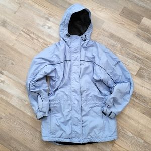 Columbia Fleece Lined Waterproof Hooded Winter Coat Light Blue Womens Size M